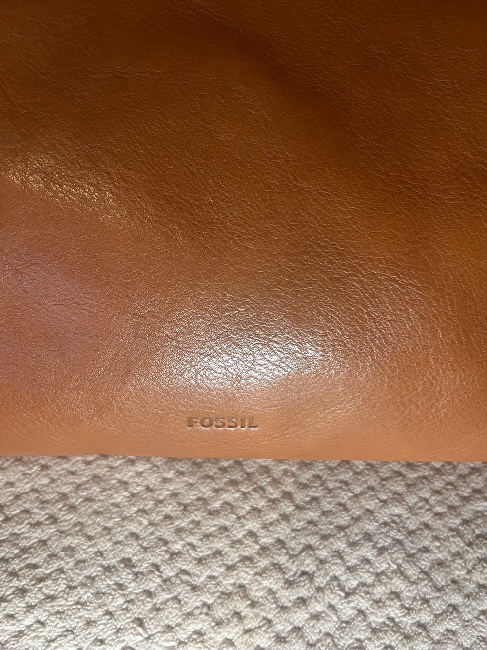 Fossil Classic Tan Leather Crossbody Bagpipe - Picture 3 of 12